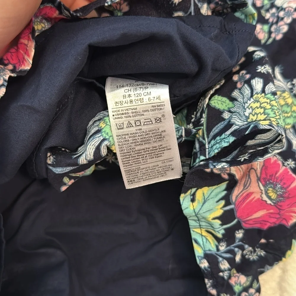 Gap Kids Flutter Sleeve Cotton Floral Dress